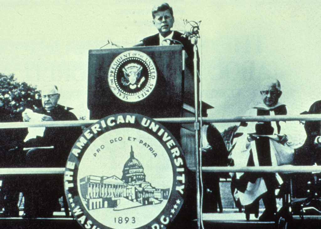 President John F. Kennedy, Speaking at the American University in Washington, DC