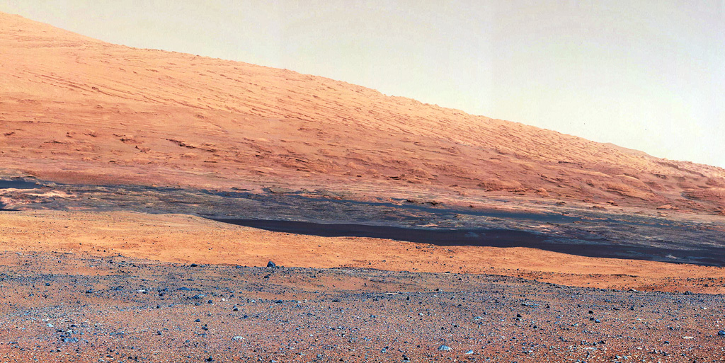 Mars, Mount Sharp from Curiosity Rover, NASA