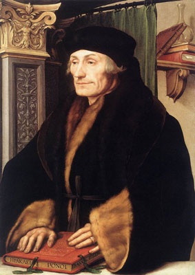 Portrait of Desiderius Erasmus of Rotterdam with Renaissance Pilaster, Hans Holbein the Younger, 1523