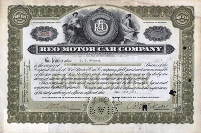 Lansing Autos Classroom - REO Stock Certificate