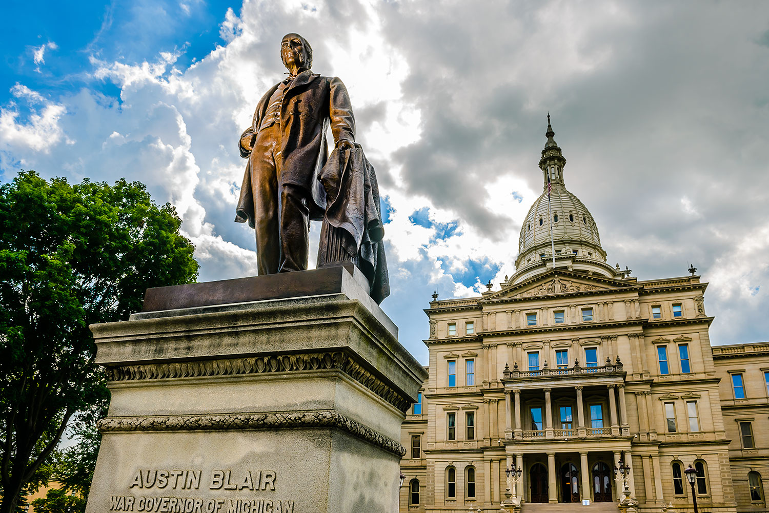Governor Austin Blair Monument sculpture
