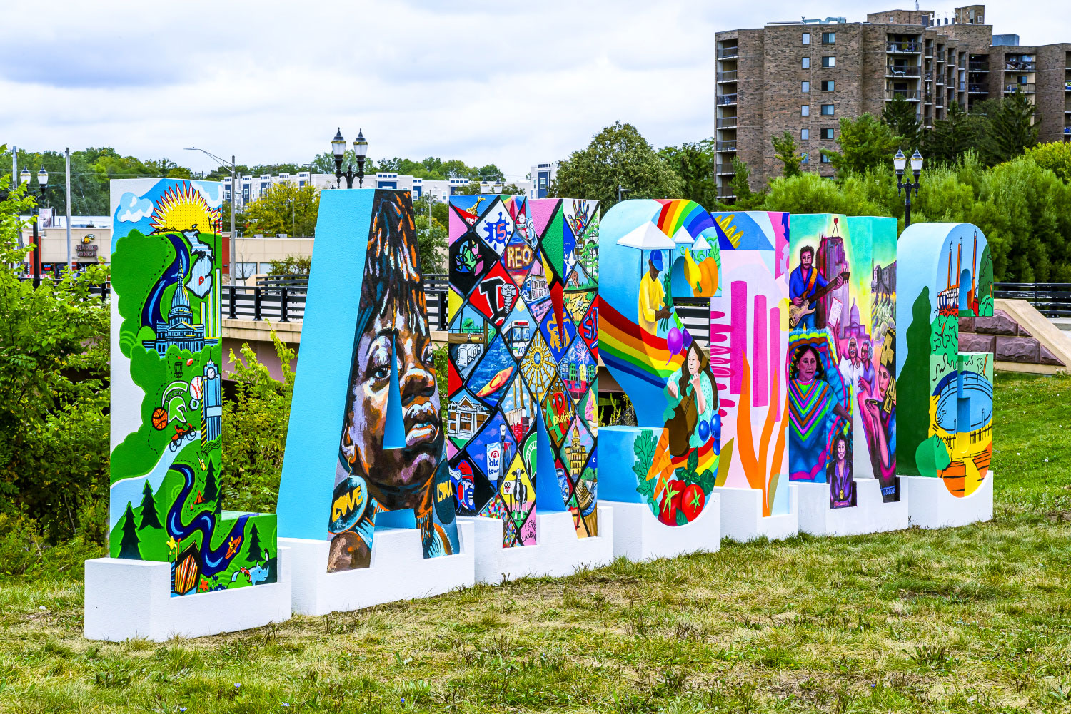 LANSING letters mural