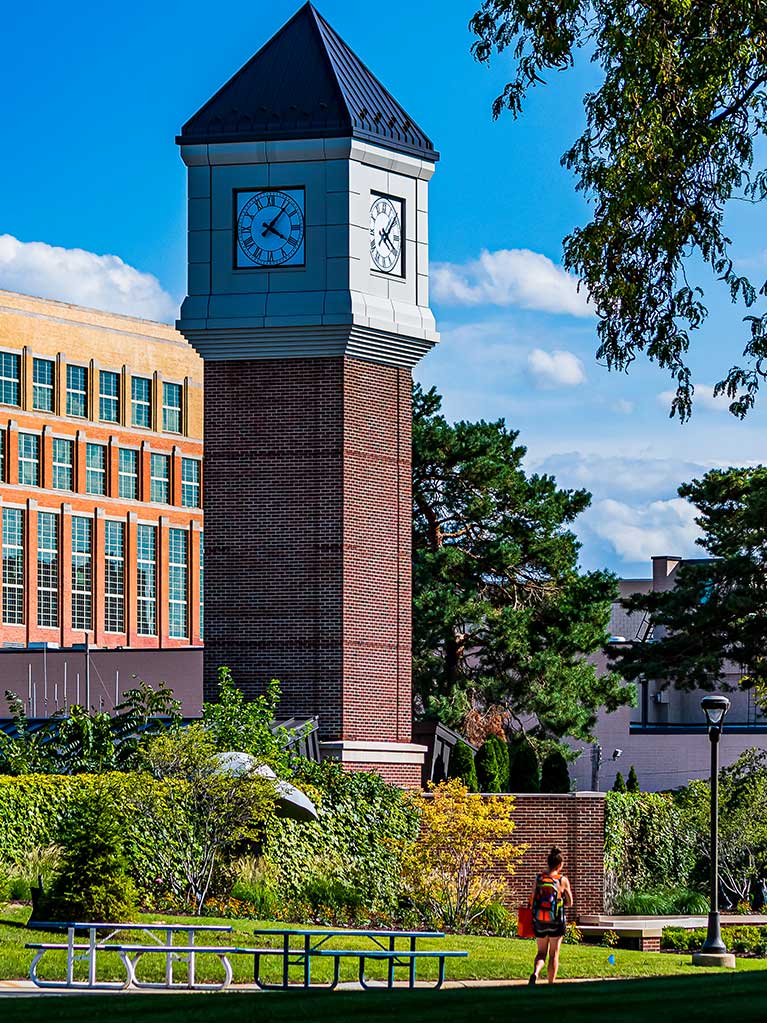 clock tower, downtown campus