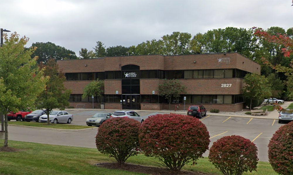 LCC East building and parking lot