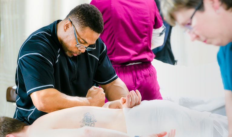 Student massage lower back