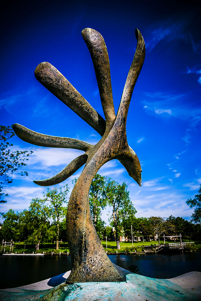 sculptures on lcc's campus