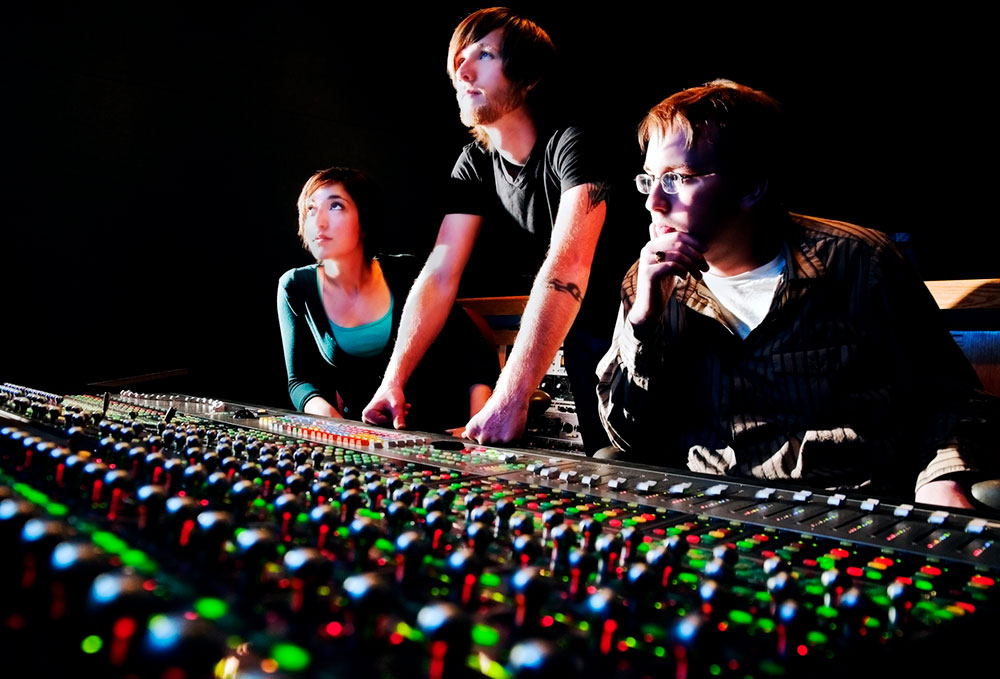 DMAC students inside the studio
