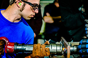 Participant welding at the Iron and Steel Preservation Conference