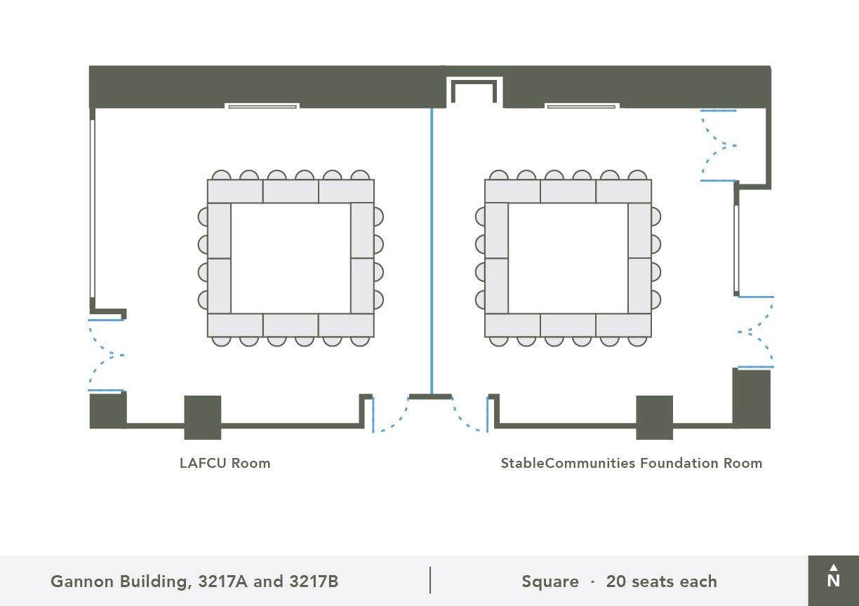 Classrooms 3217 A & B Square 20 Seats