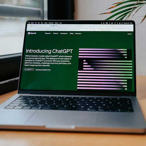 Laptop with AI web page
