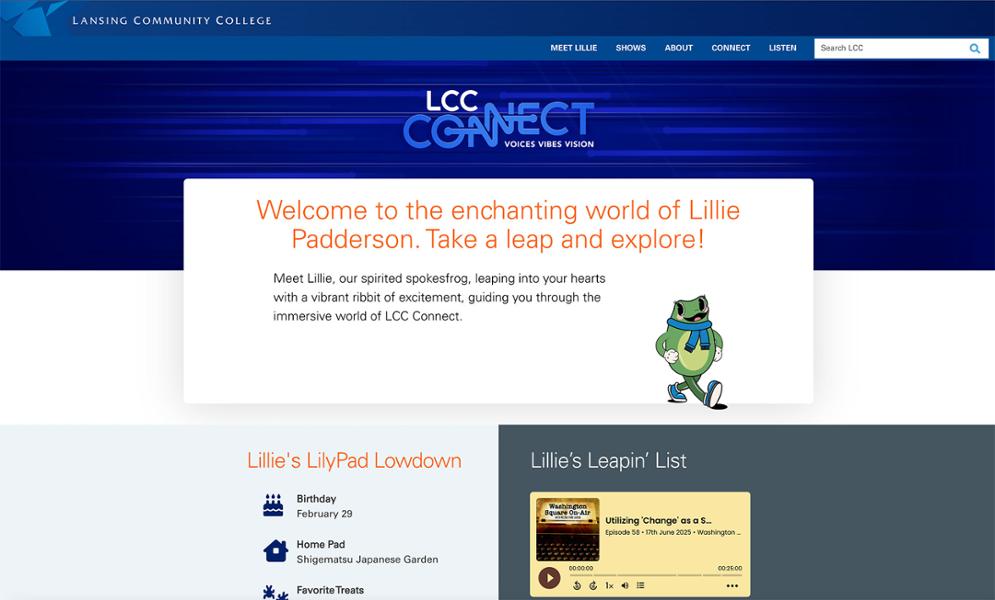 A screenshot of lillie's website