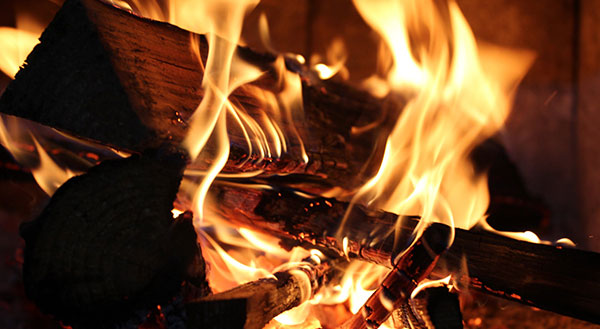 logs burning in a fire