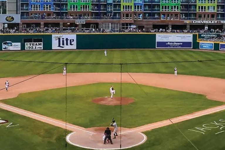 A summer evening at Jackson Field, home of the Lansing Lugnuts