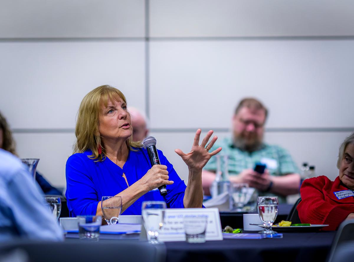 Audience member speak