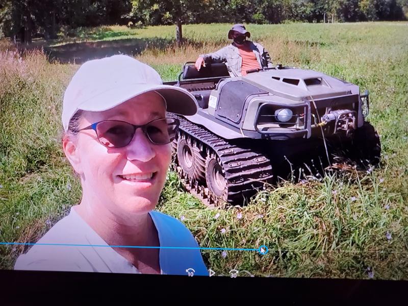 Erica Staton selfie while working in the yard