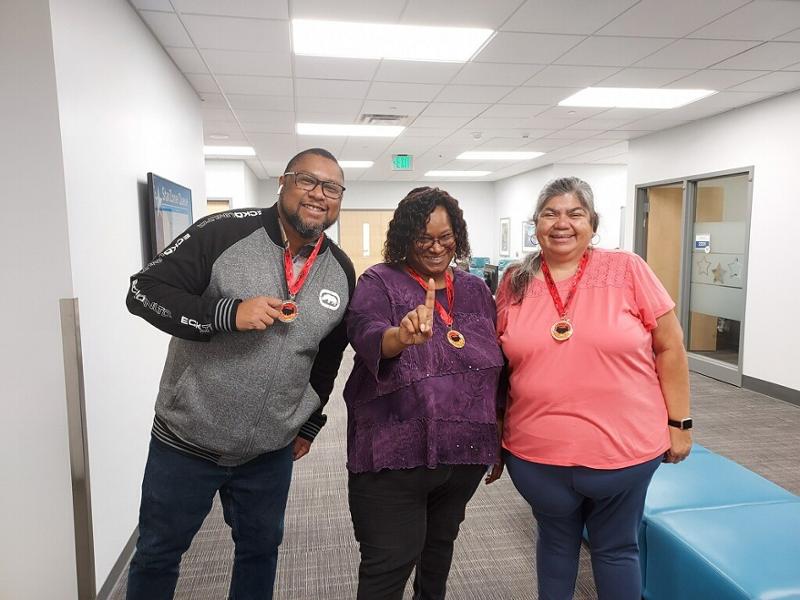 Eva Menefee with other winners of the chili cookoff