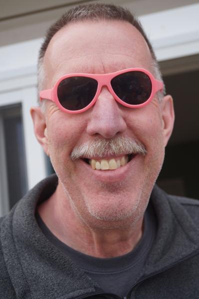 Marvin Helmker wearing small sunglasses