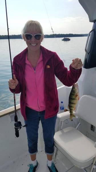 Pam Akin fishing