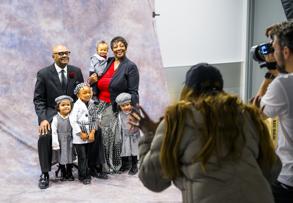 People in the studio during the 2024 help portrait event