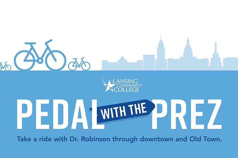 pedal with the prez - take a ride with dr robinson through downtown and old town