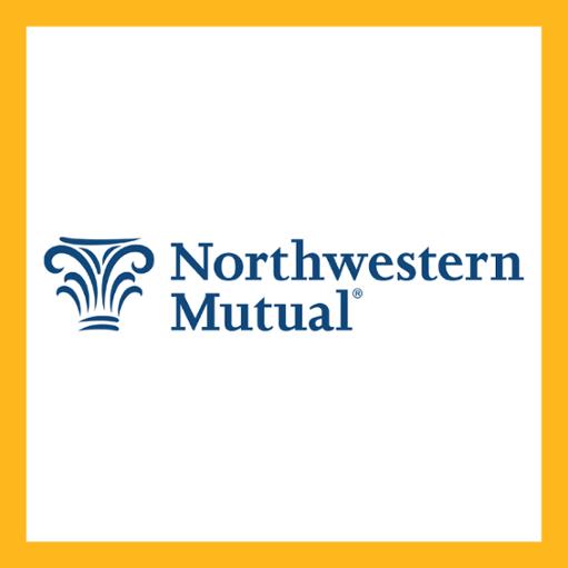 The Northwestern Mutual logo on a white background with a yellow border. 